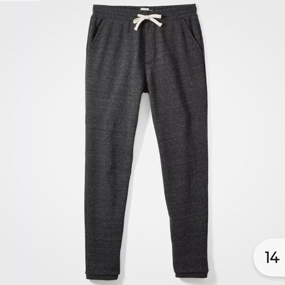 FLINT AND TINDER French Terry Sweatpants in Dark Charcoal Mens Size Large L